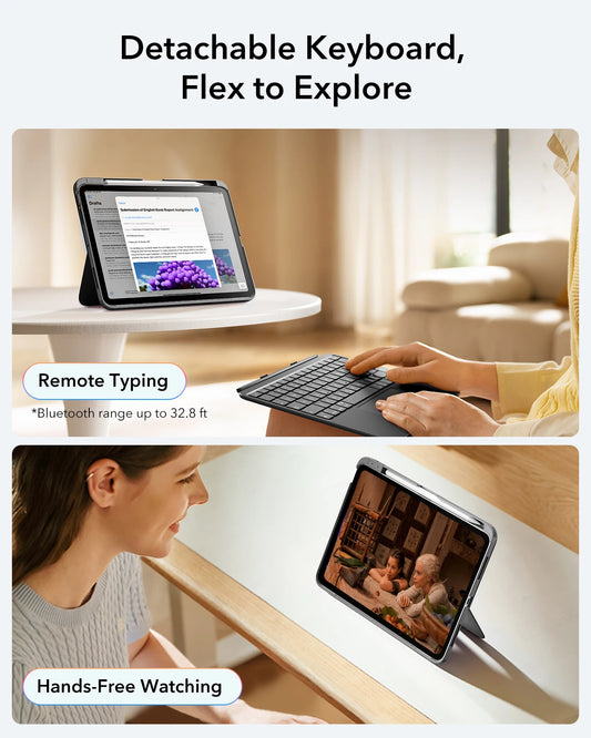 Pink iPad 10-12 Flex Keyboard Case with Magnetic Detach