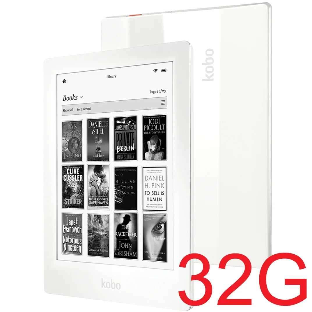 Portable 6.8 Inch E Ink eBook Reader 32GB White