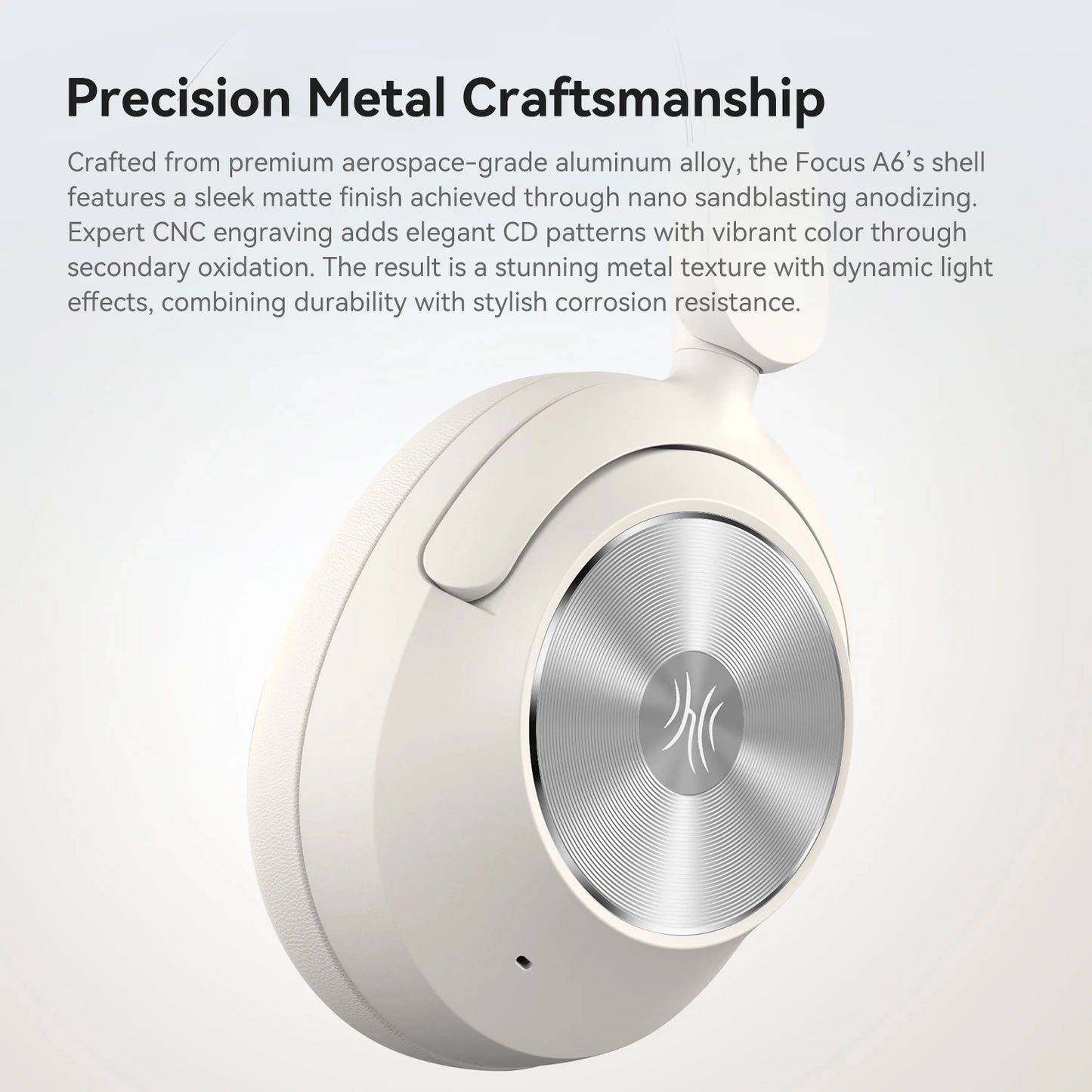 White Rechargeable Bluetooth 6.0 Noise-Cancelling Headset
