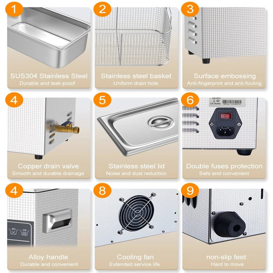 Heavy Duty 4.5L Ultrasonic Cleaning Machine for Deep Cleaning