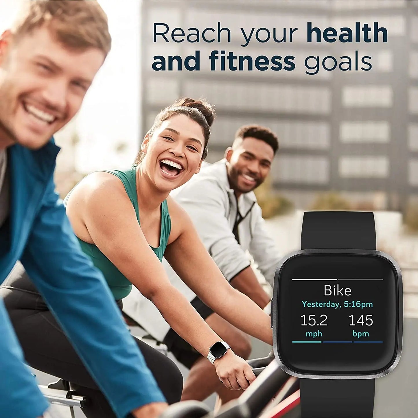 Waterproof Black Smartwatch with Sleep & Swim Tracking
