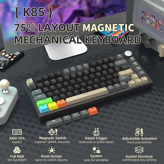 Rapid Trigger Mechanical Gaming Keyboard K85 Khaki RGB