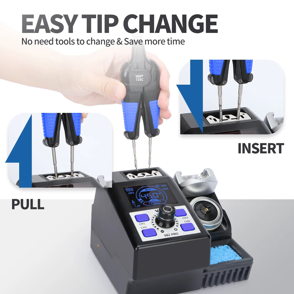 Portable 982 Pro Desoldering Tweezers Rework Station for Micro Parts