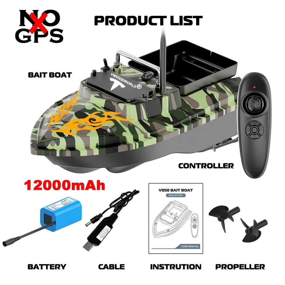 Waterproof RC Fishing Bait Boat 12000mAh with 4 Hour Use