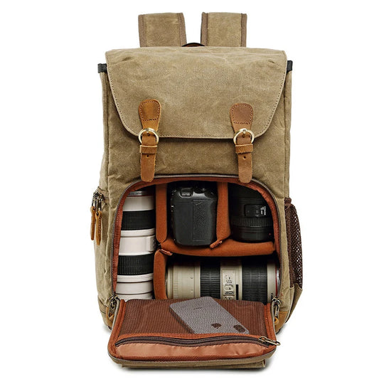 Large Waterproof Camera Backpack with Laptop Compartment