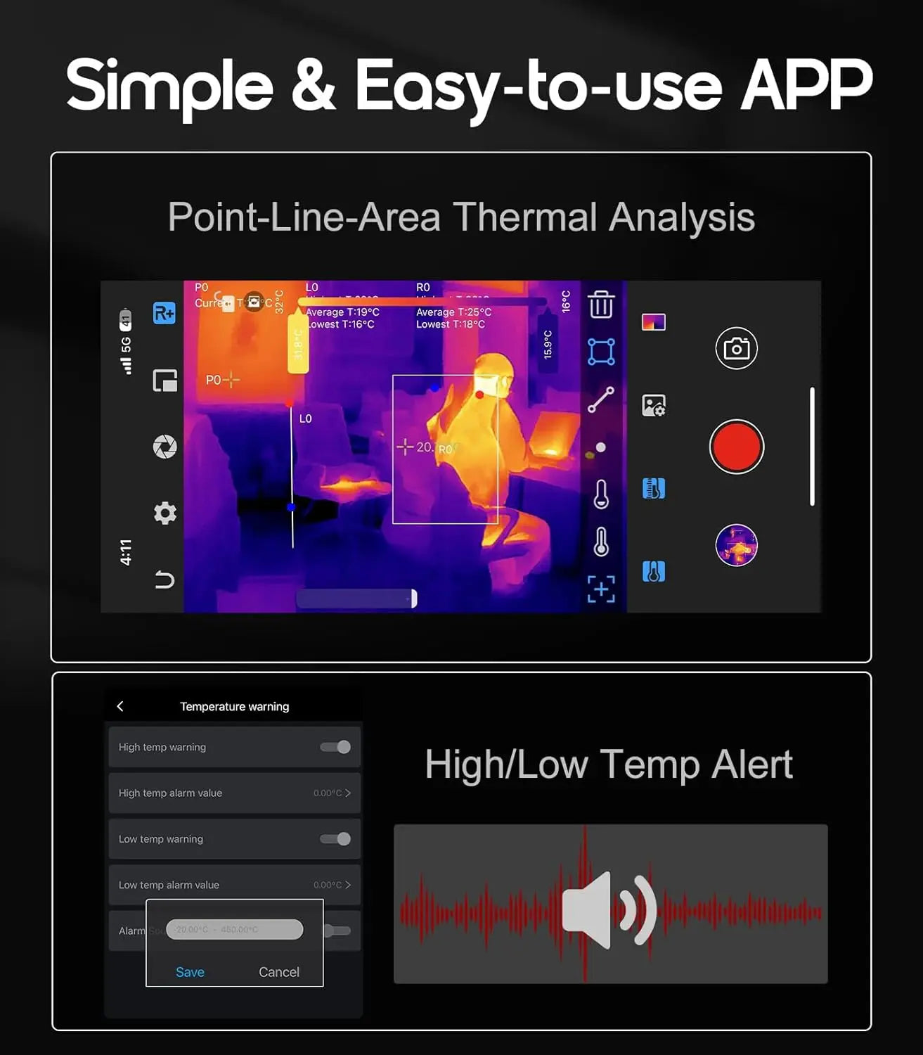 Portable 256×192 Thermal Camera for HVAC Auto Home Repairs