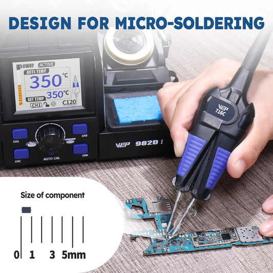 982D-I Compact Desoldering Tweezers Station for Fine Repair Work