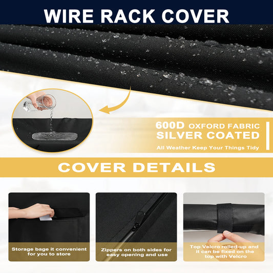 Waterproof Black and Navy 600D Oxford Shelf Cover 91×45×182cm