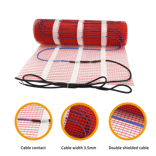 Heated Floor Mat 200W for Tile & Cement 5 Square Metre