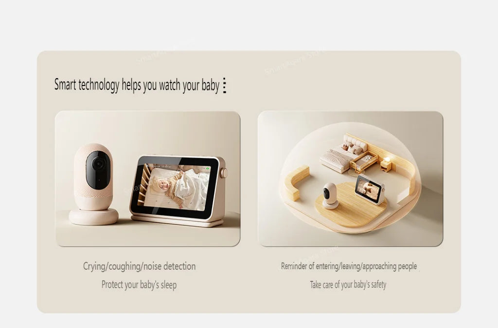 Smart Baby Monitor with Screen Two Way Audio 32GB Storage