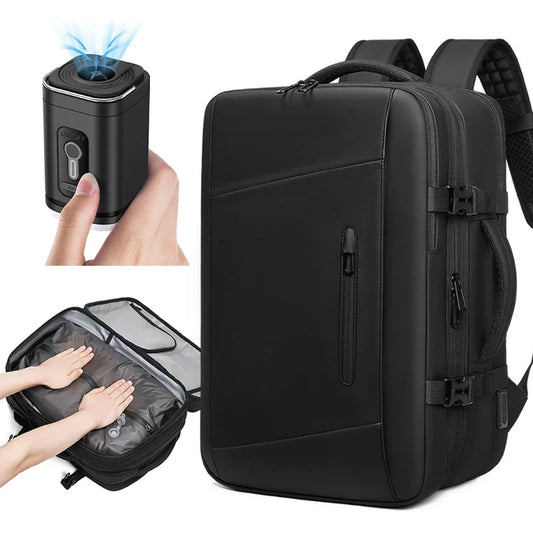 Vacuum Compression Travel Laptop Backpack 17 Inch with Pump