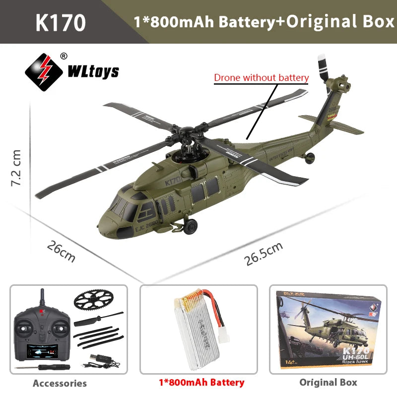 K170 Remote Control Helicopter 4CH Stable Flight