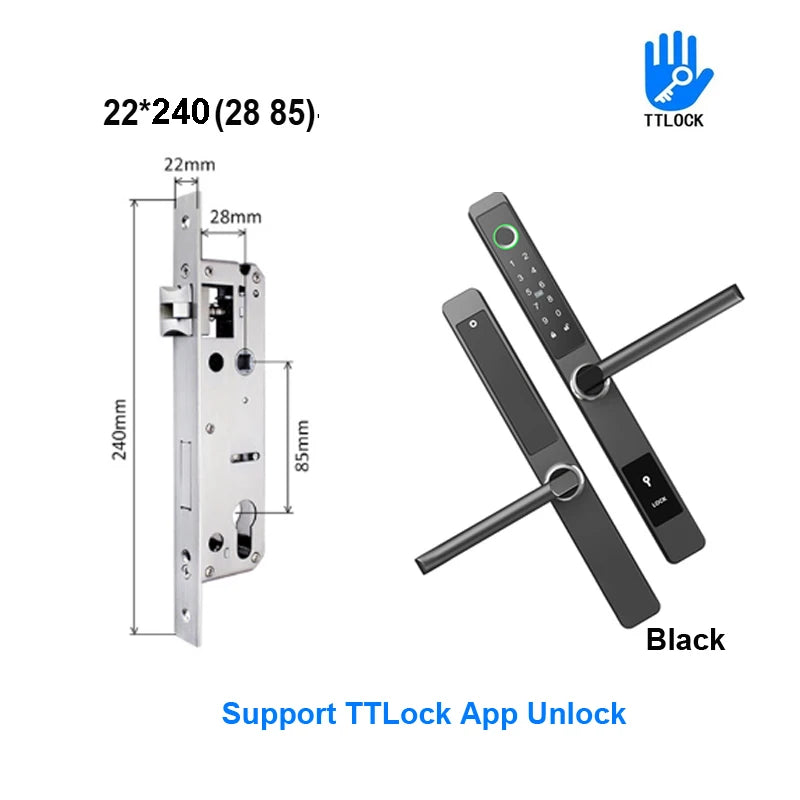 Waterproof Smart Sliding Door Lock Fingerprint Bluetooth PIN