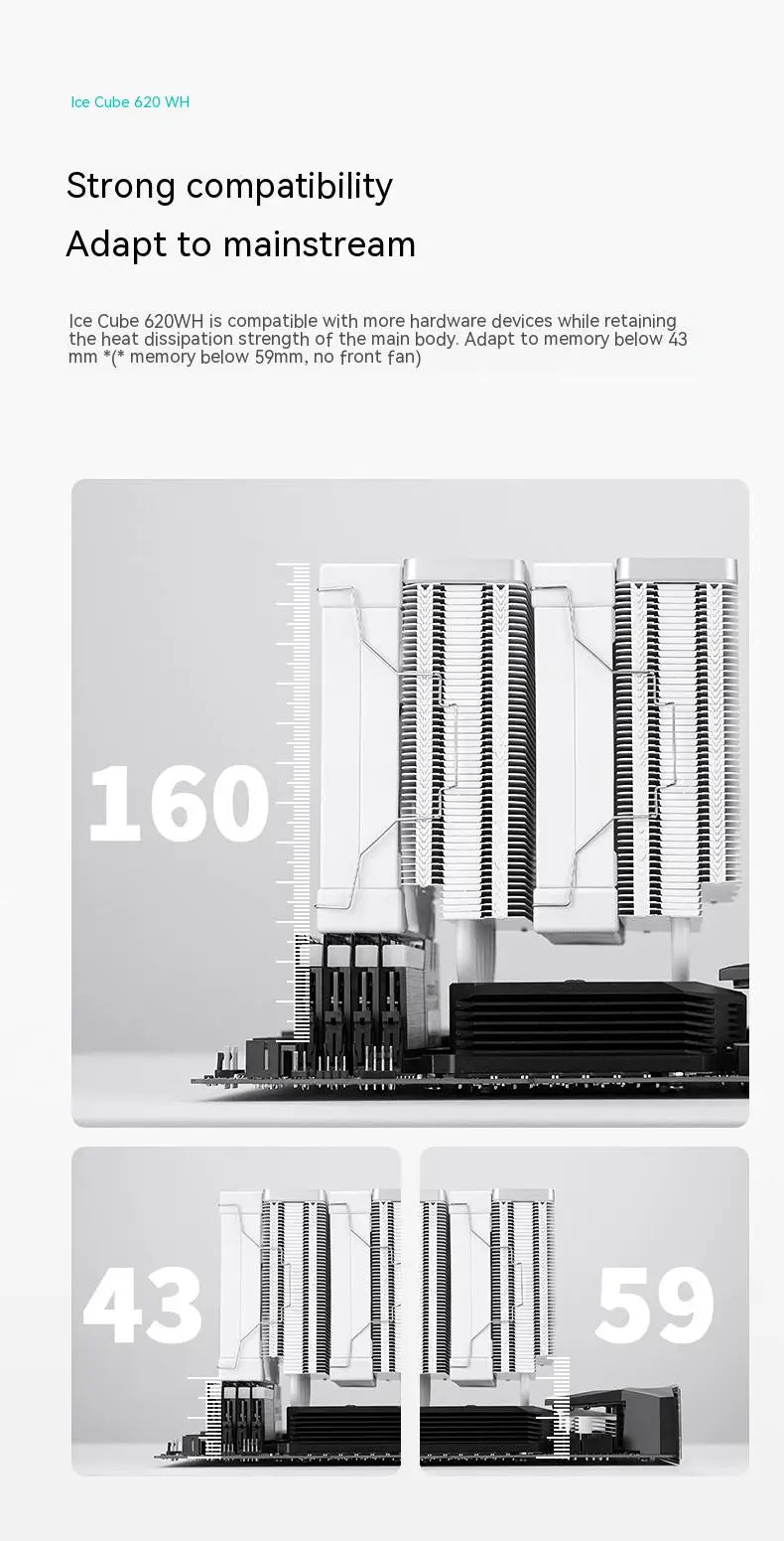 Zero Dark Dual Tower CPU Cooler with 6 Heat Pipes