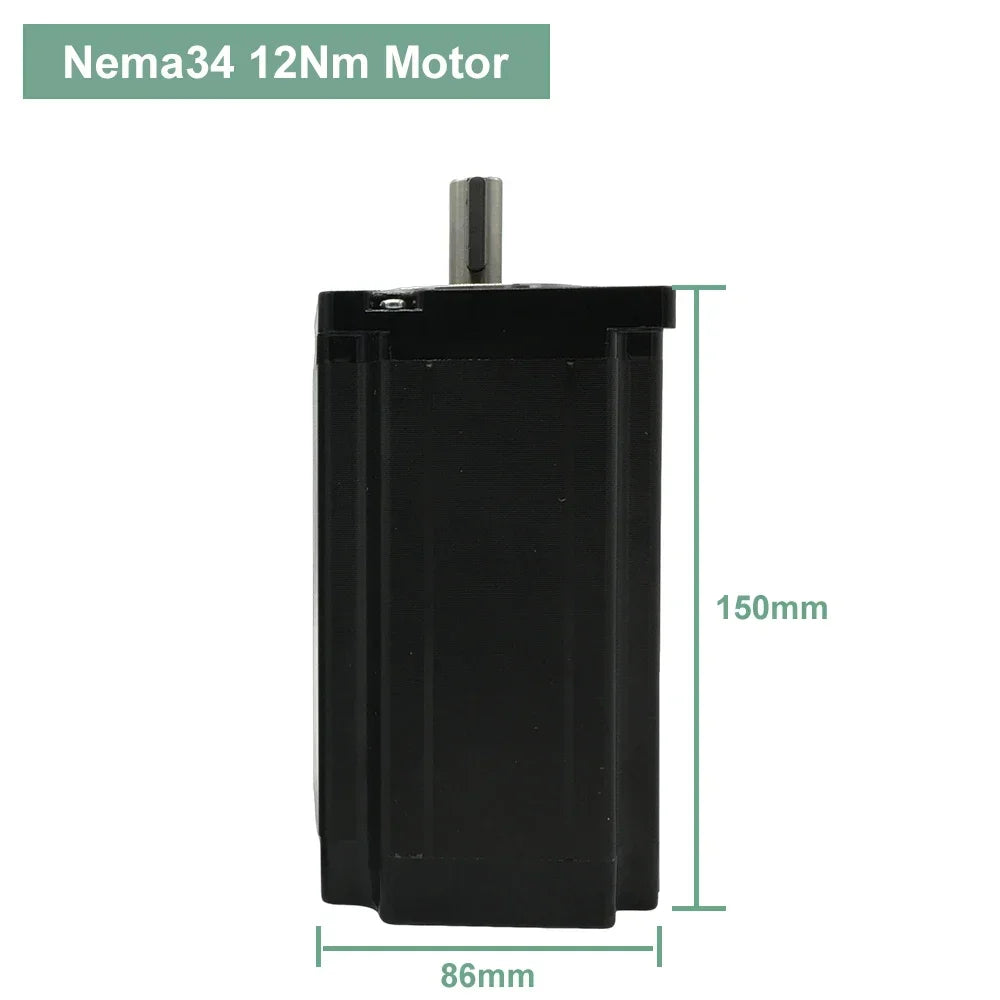 Heavy Duty Nema34 12Nm 3-Phase Motor AC Driver Ready