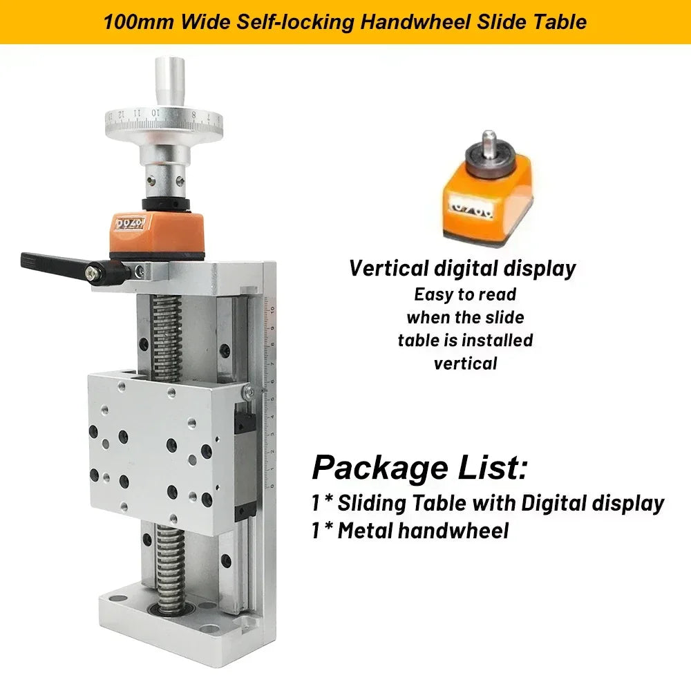 Manual Linear Stage 150mm Stroke Z-Axis 100kg Load Display