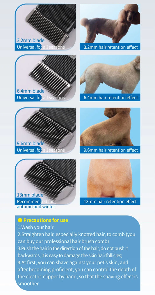 Portable Cordless Pet Hair Clippers for Quick Grooming 9.6mm