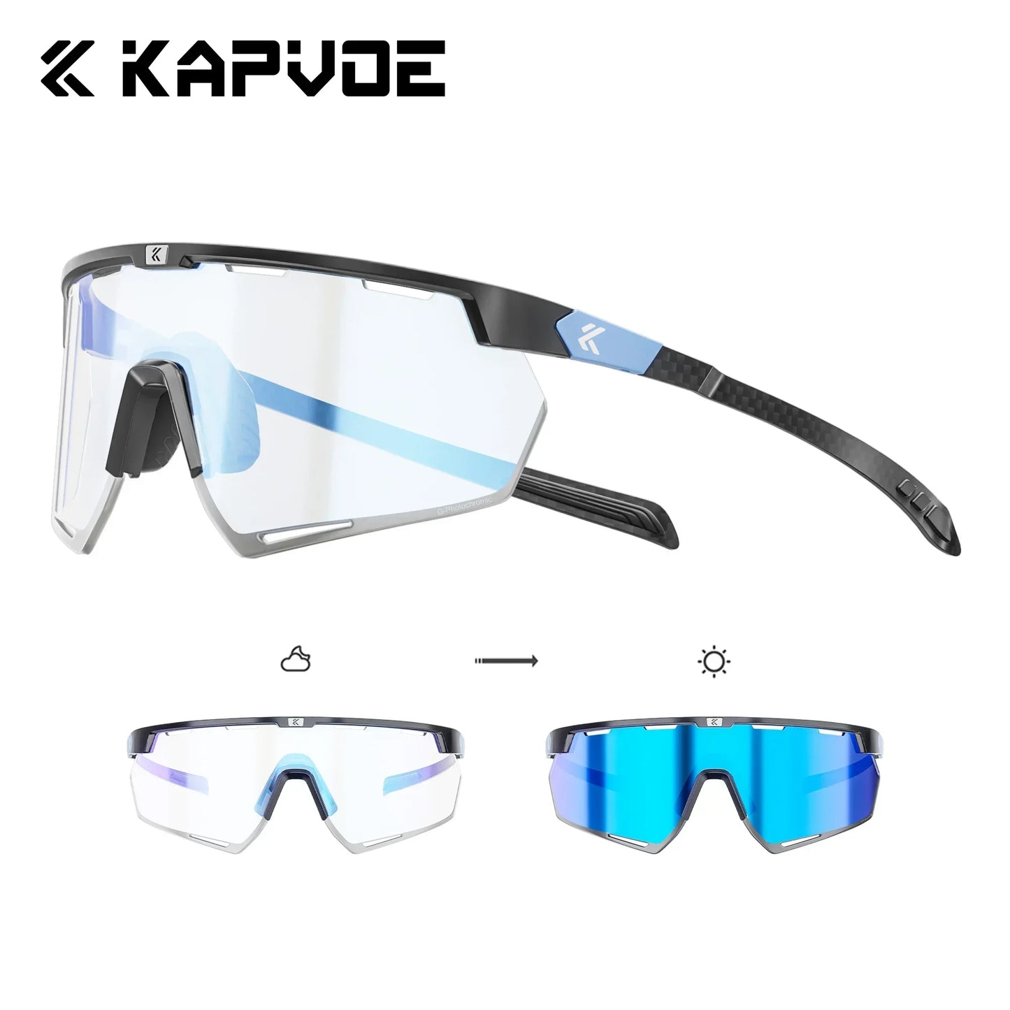 Photochromic Sports Bike Sunglasses Lightweight UV400 Glasses