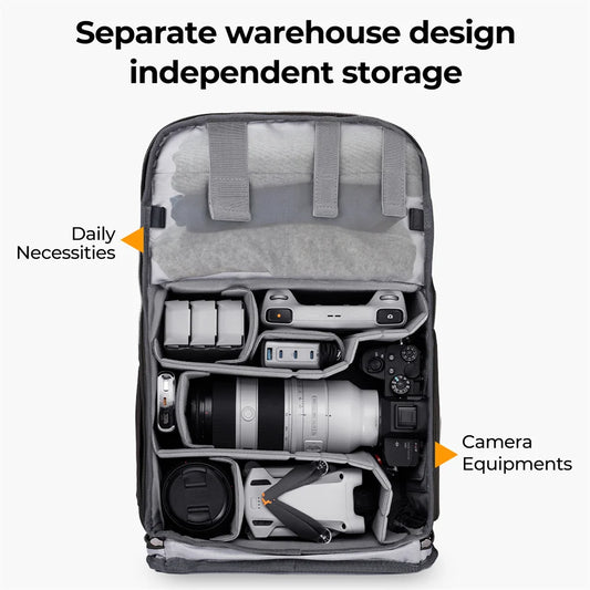 Portable Camera Bag with Adjustable Compartments for Travel Gear