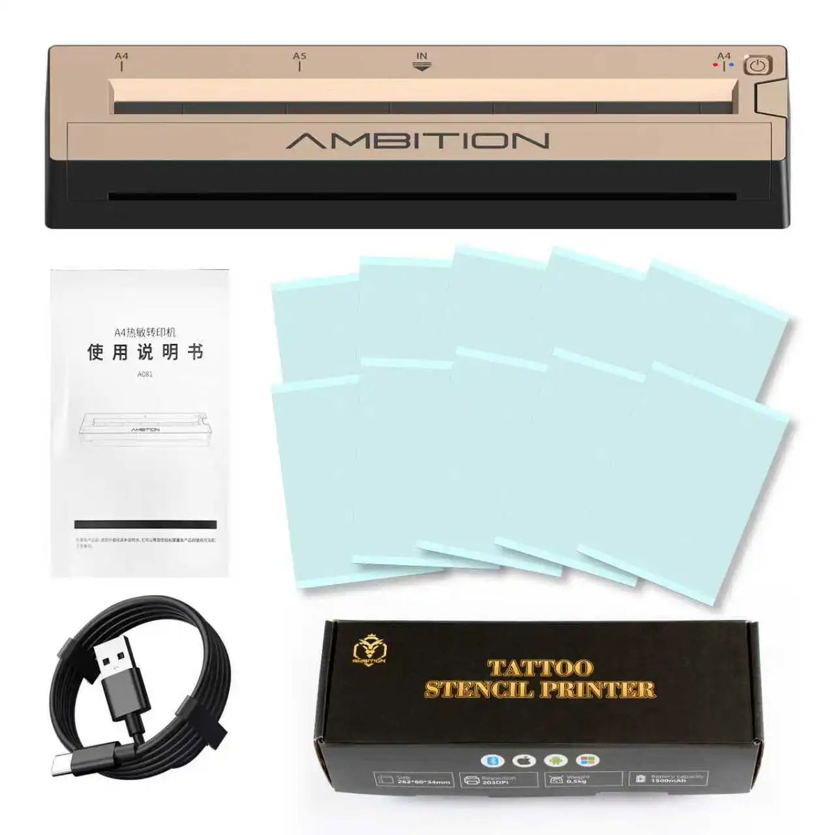 Bluetooth Wireless Tattoo Stencil Transfer Printer