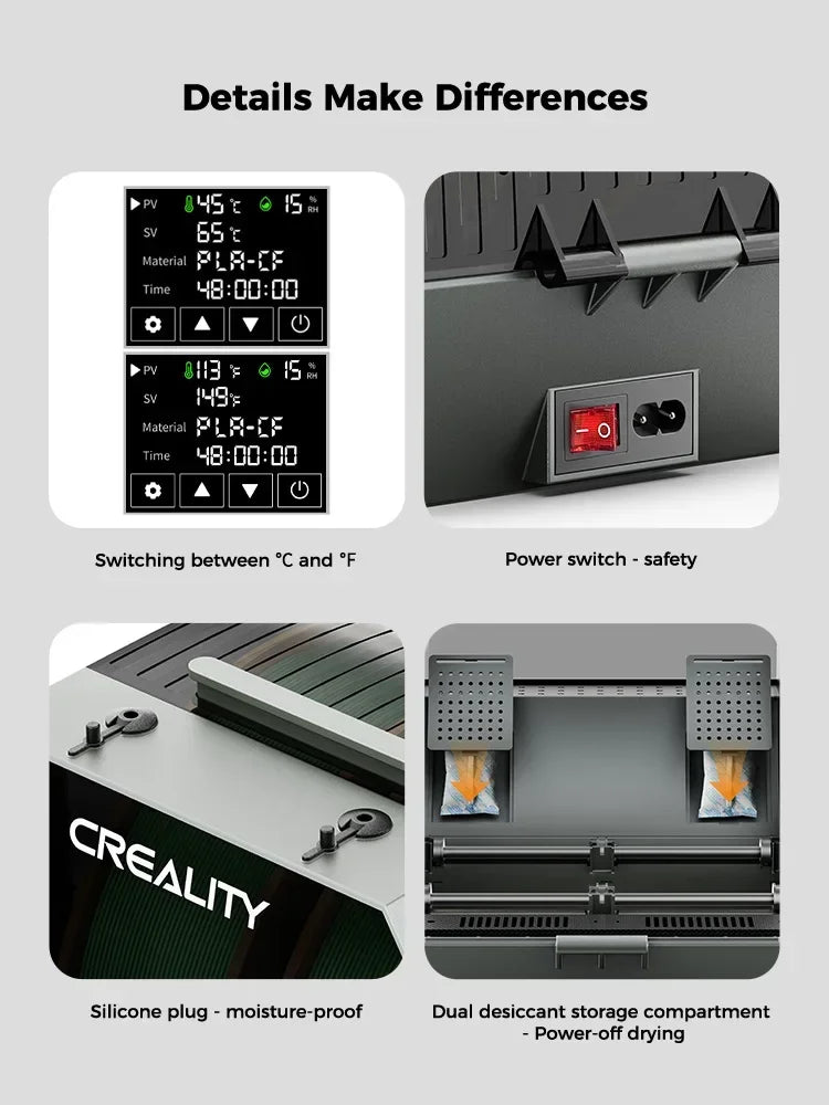 Dual Roll 220V Filament Dryer Box with Adjustable Heating