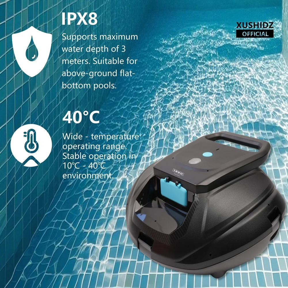 Wireless Swimming Pool Cleaner Robot with Intelligent Path Planning