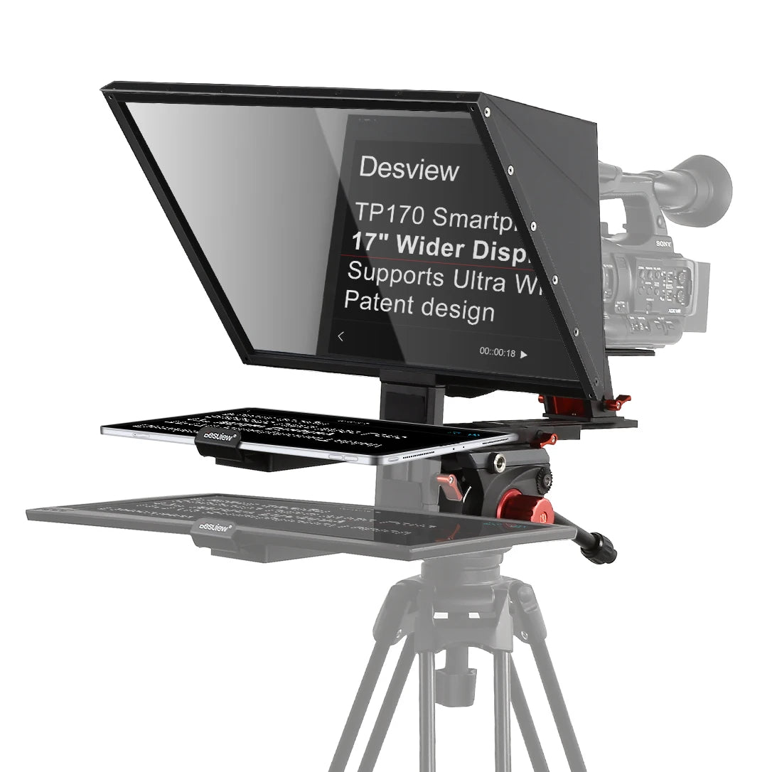 Portable DSLR Teleprompter with iPad and Smartphone Support