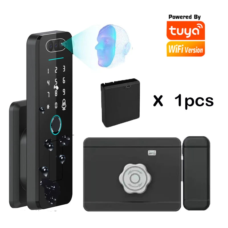Smart Door Lock 3D Face Waterproof WiFi 1 Battery