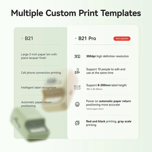 Wireless B21 PRO 300DPI Label Printer for Office Black