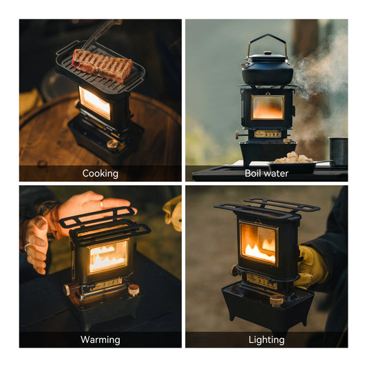 Black Portable Oil Lamp Stove Camping Lantern Outdoor Light