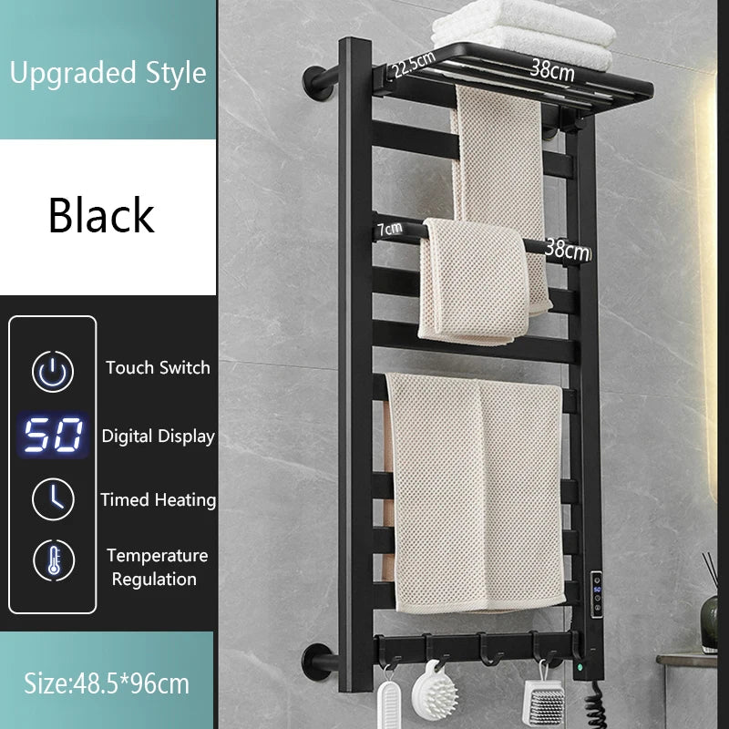 Smart Heated Towel Rail Black Upgrade