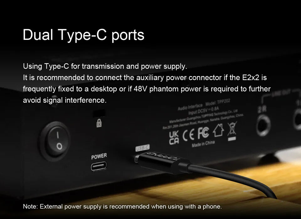 Professional White USB Sound Card 2x2 for Live Streaming