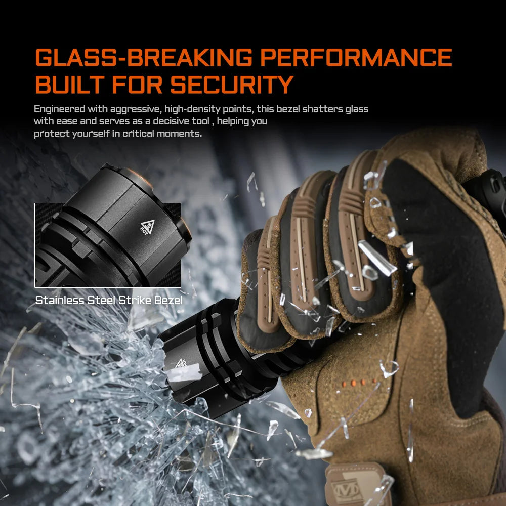 3000LM Tactical Flashlight 713m Long Range Black 6500K