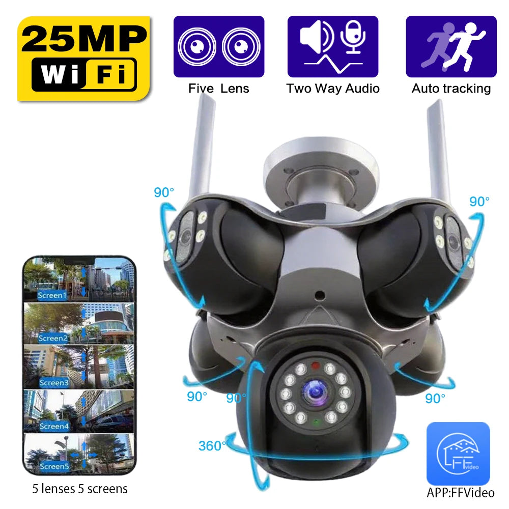 25MP 4K Outdoor WiFi PTZ Security Camera 32GB