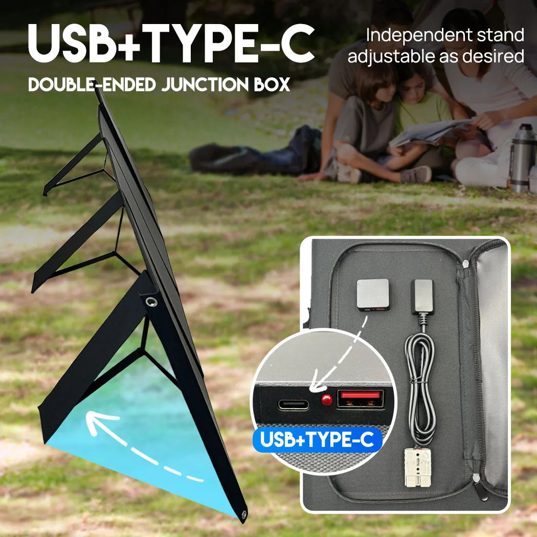 12V 300W Folding Solar Panel Blanket USB Charging