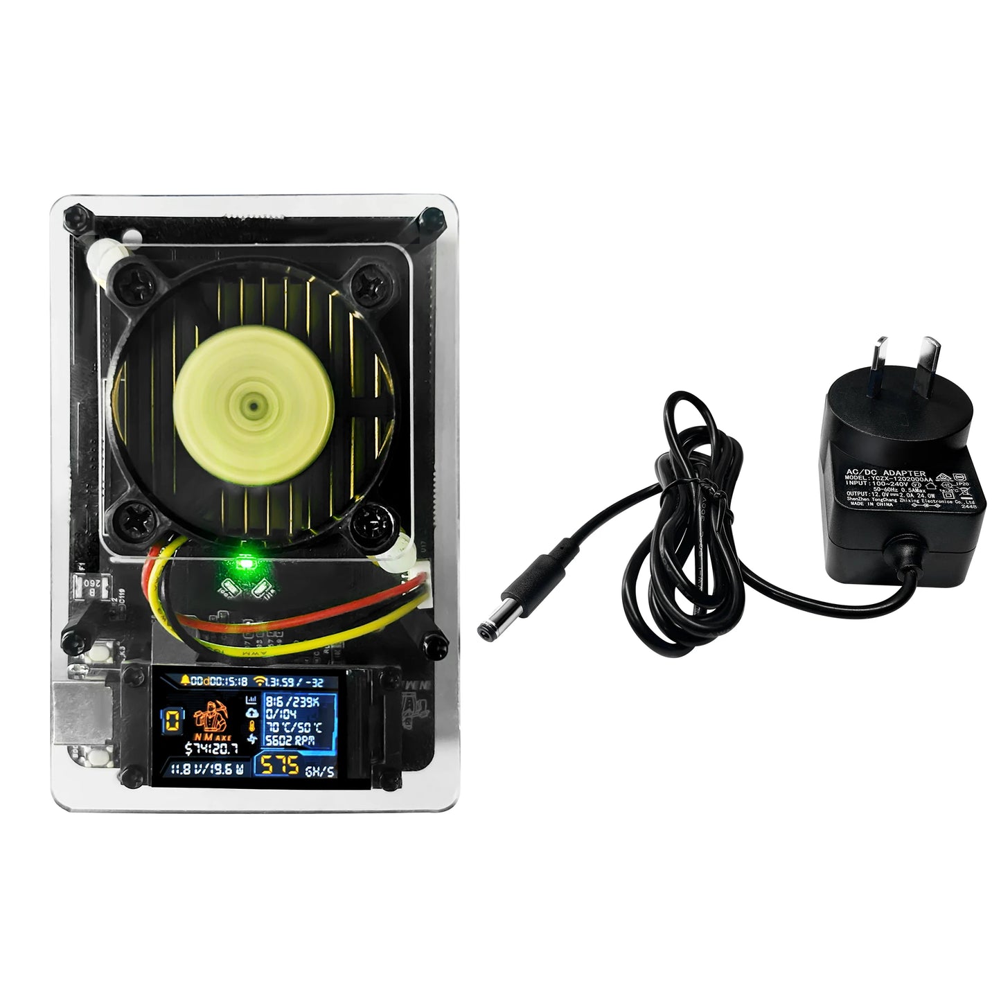 Bitaxe Ultra 500GH/s ASIC Solo Crypto Miner with Full Colour Display