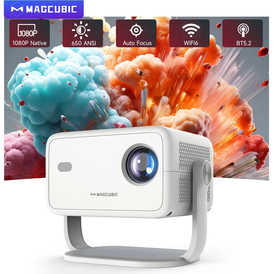 Portable 4K Native Projector 650ANSI 1080p Auto Focus WiFi6