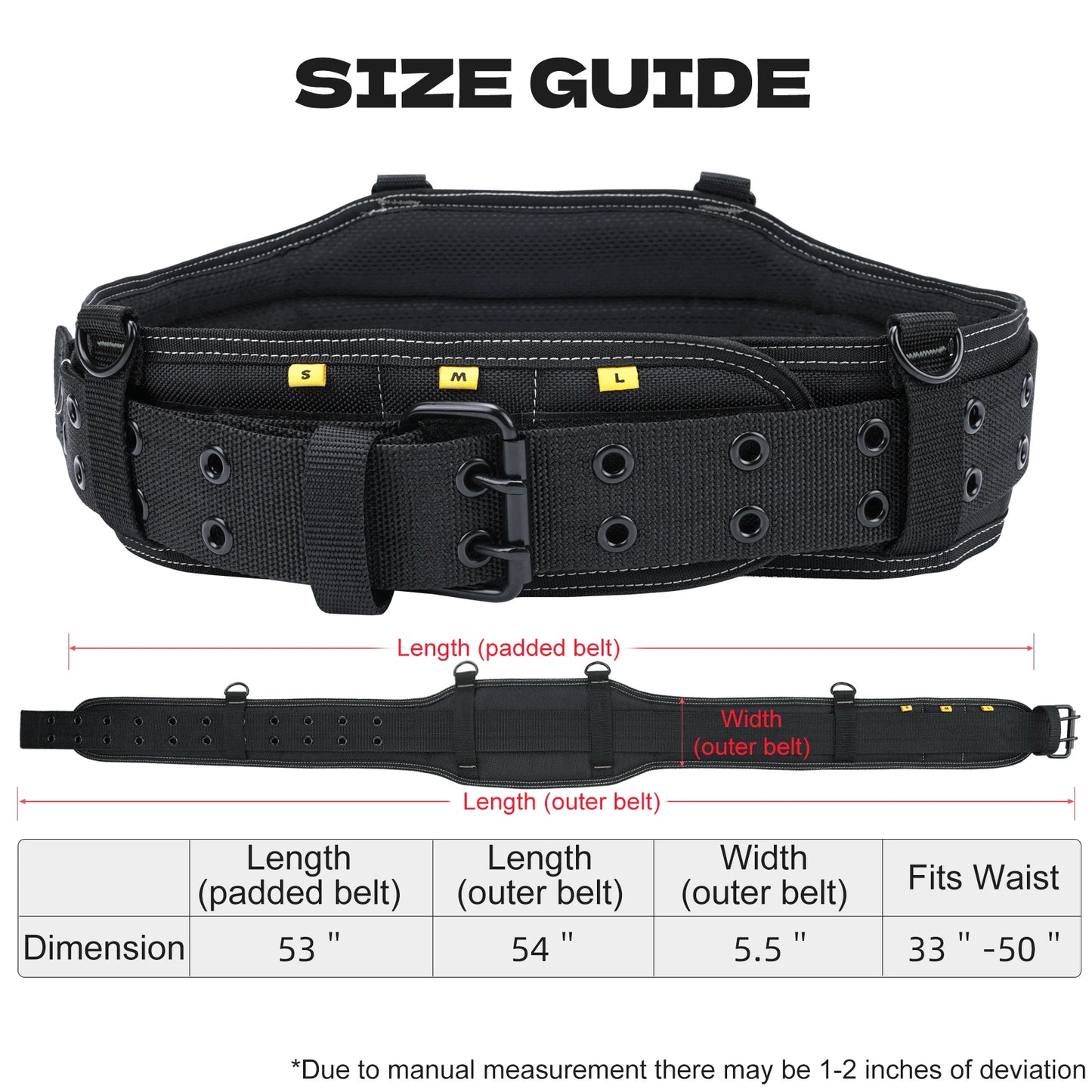 Heavy Duty Tool Belt and Suspenders Set with Tool Pouch