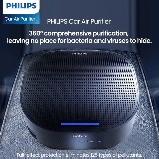 Portable Car Air Purifier HEPA Filter 3-Color Air Quality Indicator