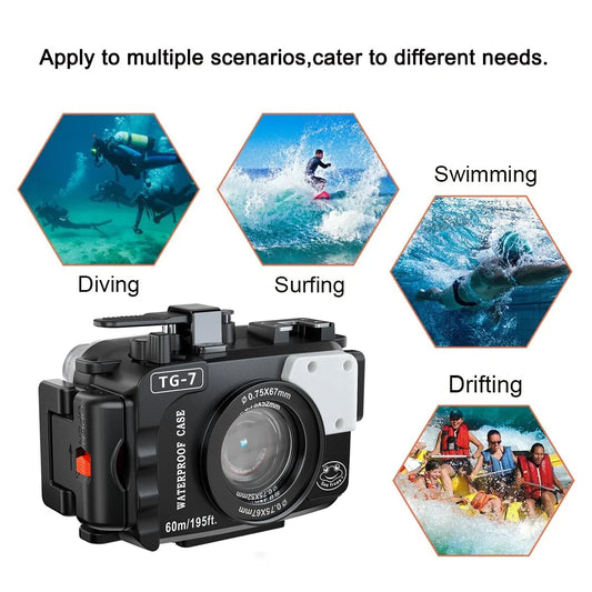 Professional TG7 Black Underwater Housing 195FT