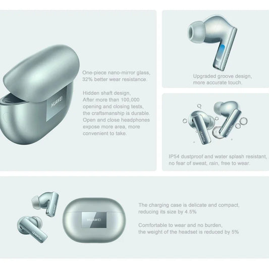 Bluetooth 5.2 Earphones Silver HiFi Sound