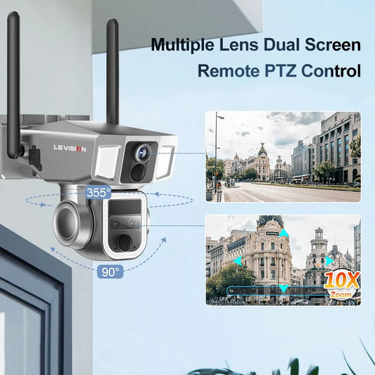 Outdoor Solar Security Camera 6K 12MP 64GB