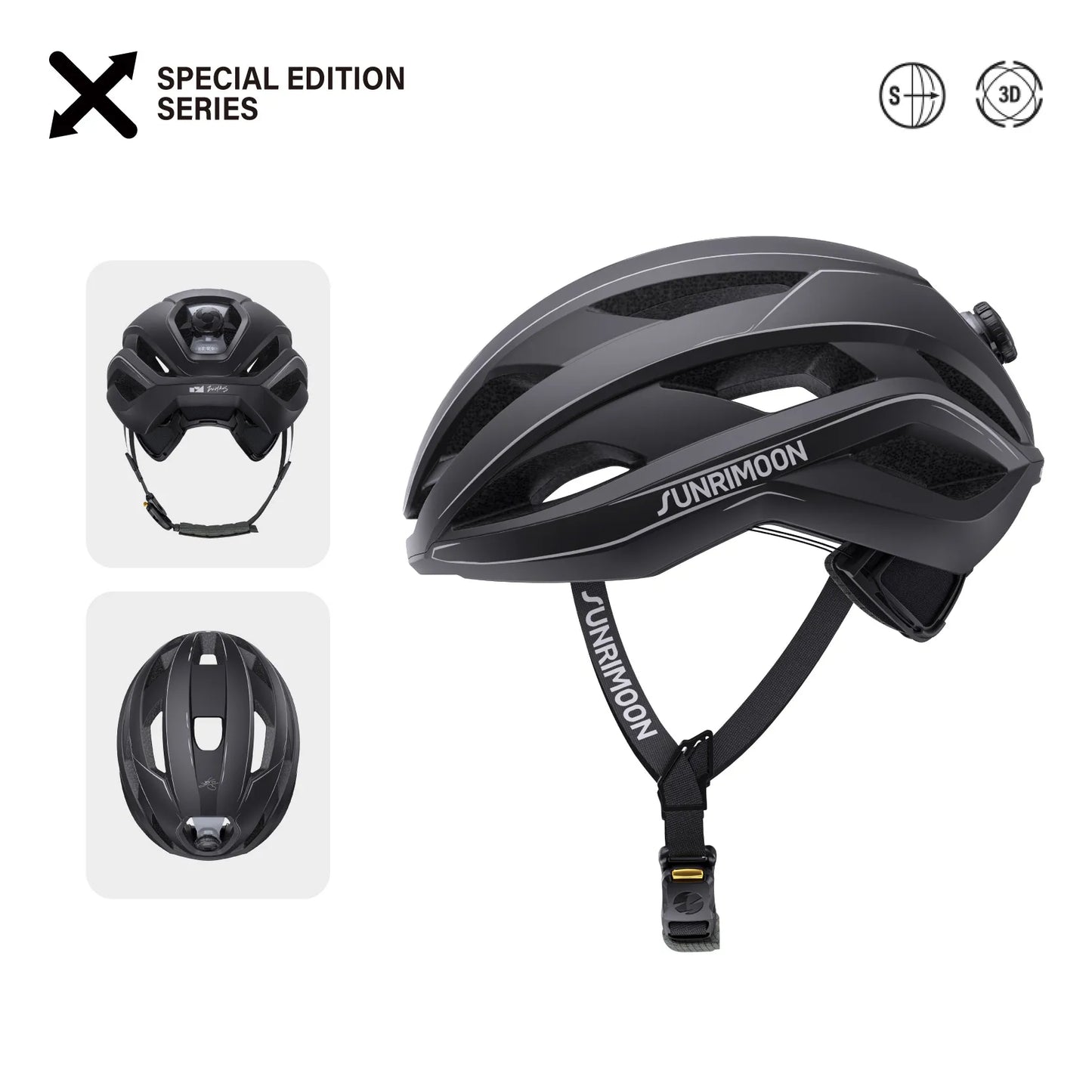 Breathable Cycling Helmet 3D Printed M Size Black