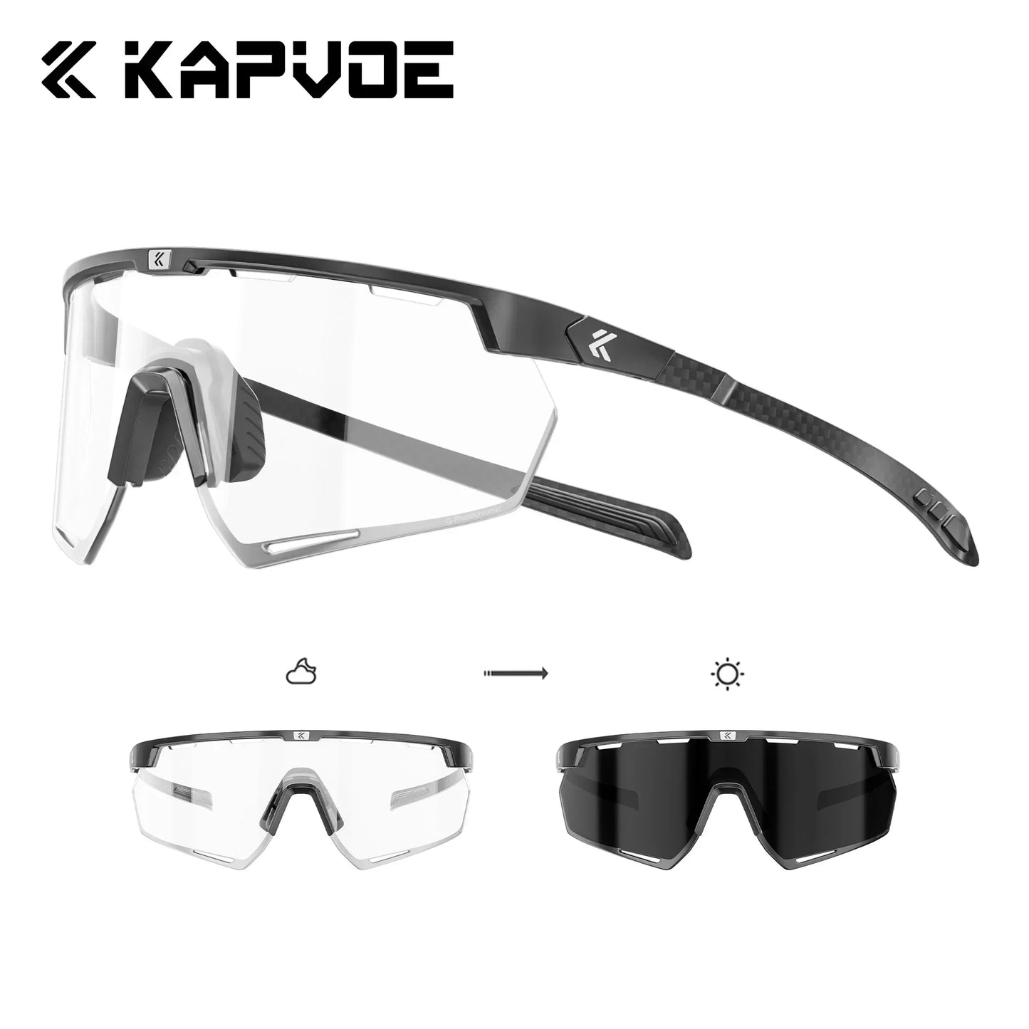 Photochromic Sports Sunglasses UV400 Lightweight Bike Eyewear