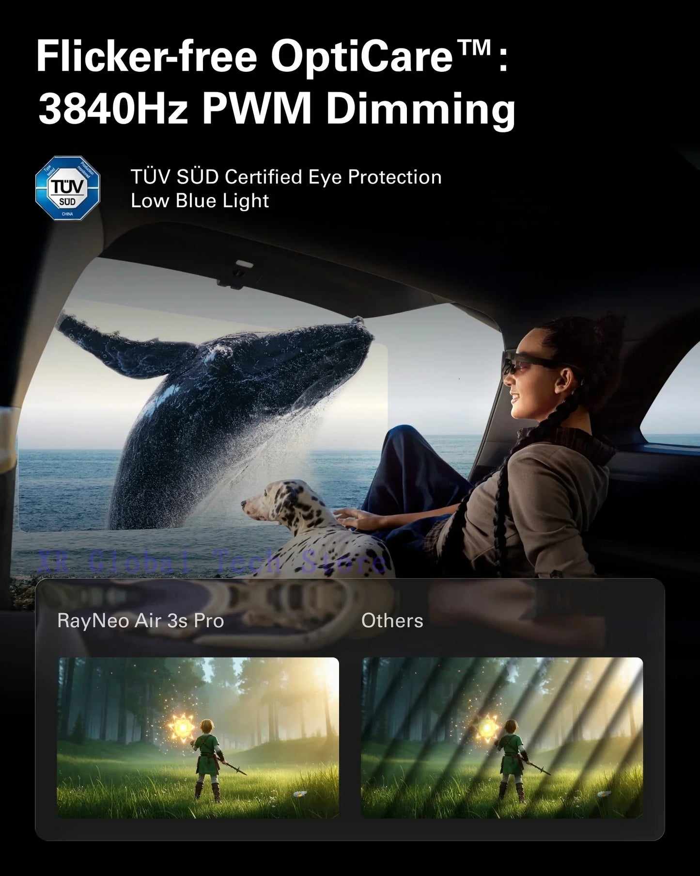 Portable AR Glasses 4m 135" Screen 120Hz