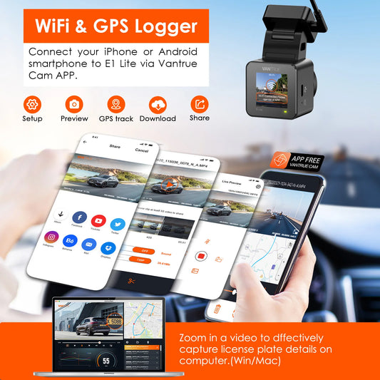 Mini 1080P Dashcam with CPL Lens and WiFi