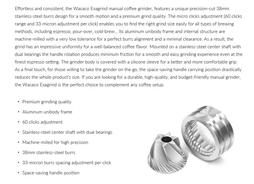 Mini Manual Coffee Mill with Precision Stainless Steel Burr