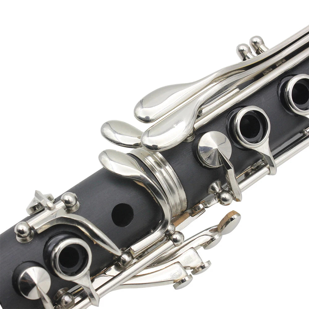 Professional Bb Clarinet 17-Key Bakelite Woodwind with Case