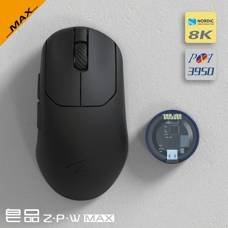 Wireless Gaming Mouse 8K DPI Lightweight Black MAX