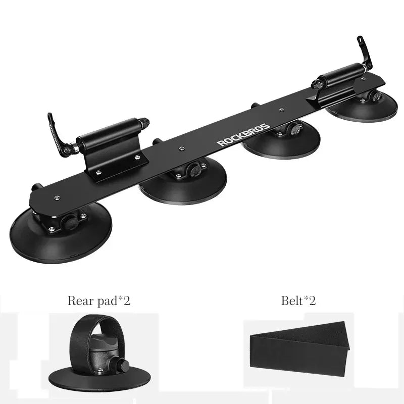 Black Suction Roof Bike Rack with Quick Hub Mount